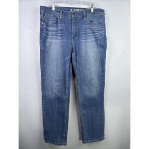 Devil Dog Mens Jeans 36 X 30 Medium Dark Wash Fade Whiskers USA